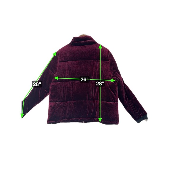 Simply Be Velvet Purple Puffer Jacket Plus 18 Whimsigoth Winter Glam Soft Bomber - Picture 10 of 10
